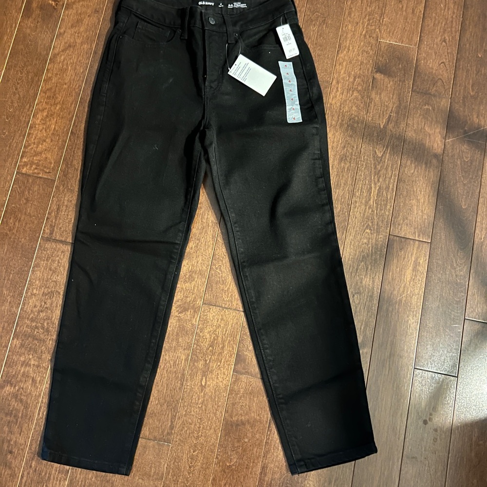 NWT Old Navy High-Rise O.G. Straight Ankle Black Jeans